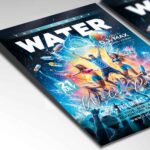 Download Water Party Card Printable PSD Template 2