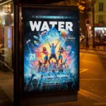 Download Water Party Card Printable PSD Template 3