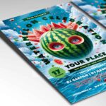 Download Watermelon Celebration Card Printable PSD Template 2