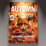 Download Autumn Festival Card Printable PSD Template 1