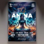 DJ Guest Halloween Flyer Template featuring captivating visuals and bold typography for event promotion.