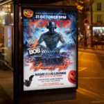 High-resolution DJ Horror Night Halloween Flyer Template suitable for digital and print use.