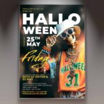 Download Halloween Friday Card Printable PSD Template: Elevate Your Spooky Invitations 1