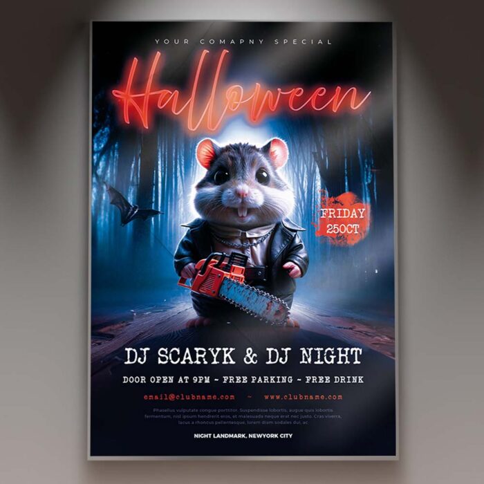Download Scary Night Card Printable PSD Template 1