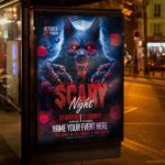 High-quality Scary Night Halloween Flyer Template designed for both digital and print use.