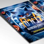 Editable Sonic Party Halloween Flyer Template showcasing dynamic visuals for Halloween promotions.