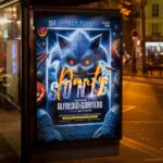 High-resolution Sonic Party Halloween Flyer Template suitable for both digital and print use.