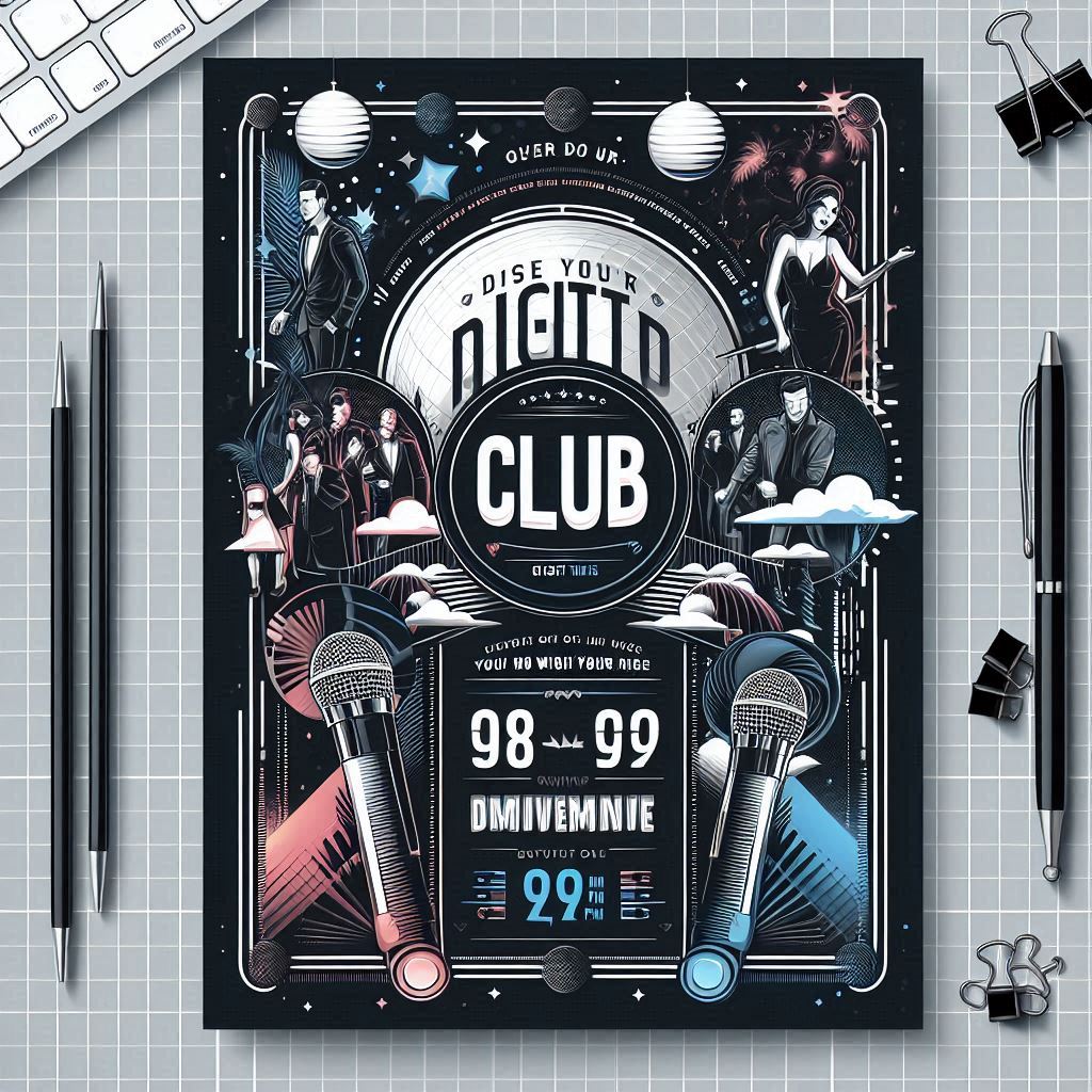 Customizable club flyer template with vibrant colors and bold fonts from PSDMarket.
