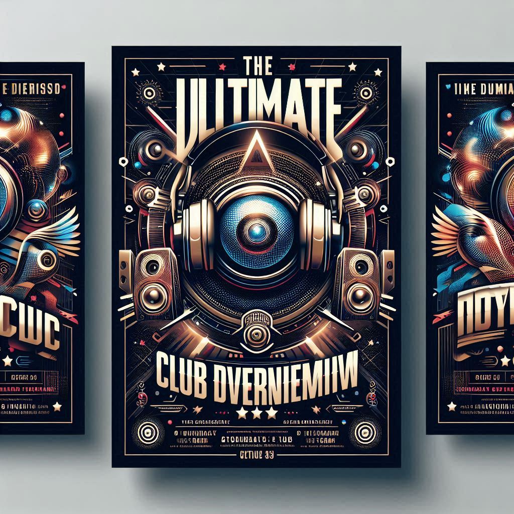 A visually appealing club flyer template showcasing vibrant colors and dynamic design elements.
