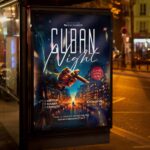 High-resolution Cuban Nights Party Flyer with bold Latin-inspired design for events