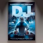 DJ Halloween Event Flyer Template with spooky design and bold typography.