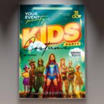 Kids Costume Party Flyer Template with a colorful and fun design for children's events