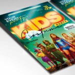 Editable Kids Costume Party Flyer featuring playful graphics and customizable text
