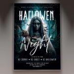 Scary Voodoo Night Flyer Template with dark tones and eerie voodoo elements