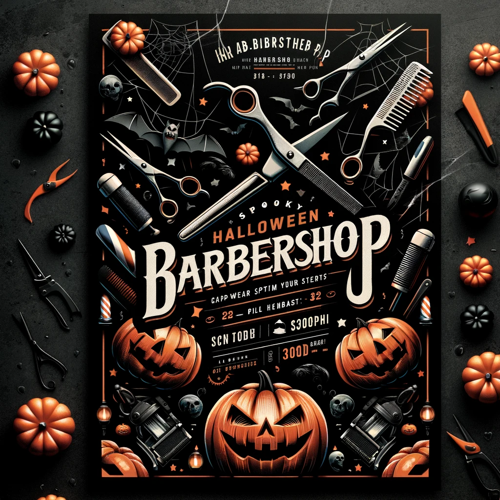 Barbershop Halloween Flyer Template from PSDmarket.