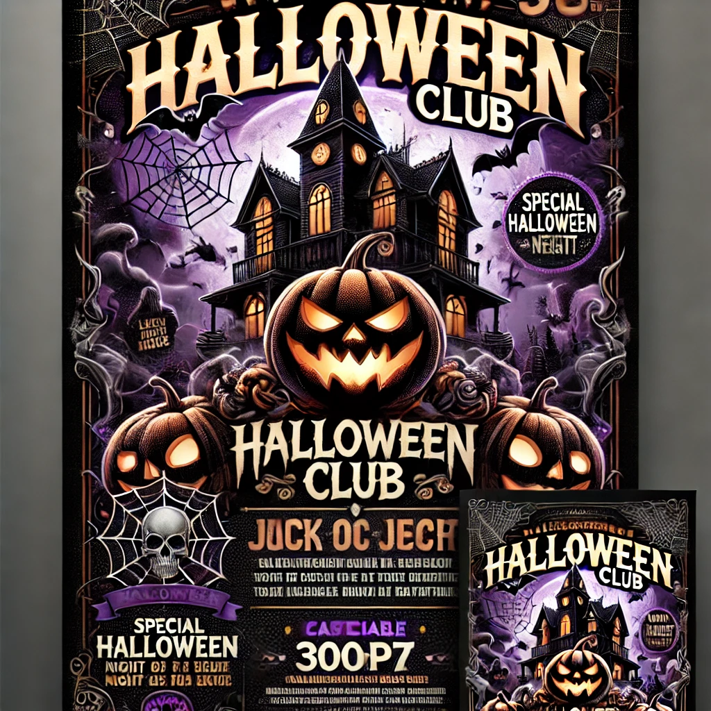 Customizable club Halloween flyer template from PSDMARKET with spooky designs.