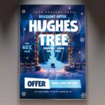 Hughes Tree Flyer Template showcasing a vibrant design with trees and nature elements.