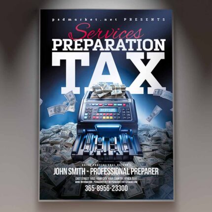 Tax Preparation Flyer Template showcasing a professional design to attract clients for tax services.