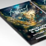 Tomorrowland-inspired flyer showcasing electrifying visuals and bold typography for music festivals.