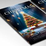 Christmas food tree flyer design, perfect for promoting holiday food events and gatherings.