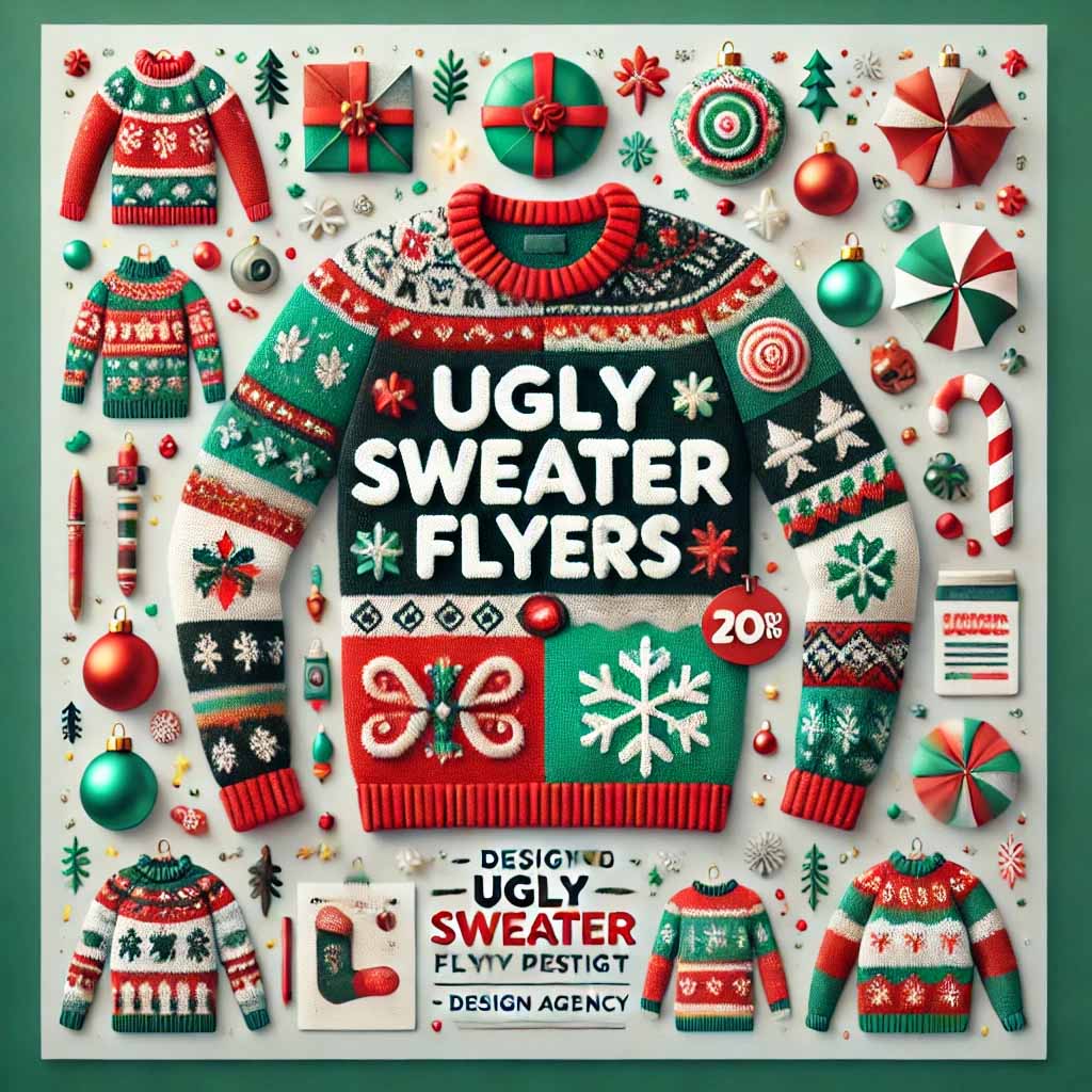 Ugly Sweater Flyer Template: A fun and quirky flyer design for promoting your Ugly Sweater party.