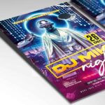 DJ Mik event flyer with electrifying colors and energetic visuals to promote a night of music and dancing.