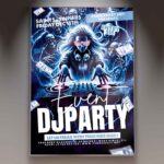 Vibrant DJ Party Club Flyer featuring bold colors and modern design.