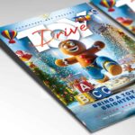 Holiday-themed flyer with vibrant colors, perfect for promoting a toy donation event.