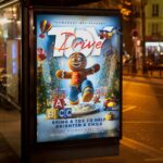 Festive flyer design with images of toys, gifts, and decorations to support a toy drive.