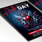 Anti-Valentine’s celebration flyer with fun, non-romantic elements like breakup themes.