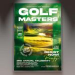 Professional flyer design for golf events featuring a sophisticated layout.
