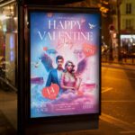 Customizable Valentine's Day flyer with love-themed graphics and vibrant colors.
