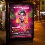Romantic and passionate flyer for a love night event with elegant typography.