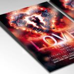 Customizable Love Day flyer template with playful elements and romantic graphics.
