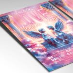 Customizable Love Valentine flyer with heart motifs and soft pink colors.
