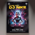 Vibrant flyer design for a DJ night featuring bold colors and dynamic graphics.