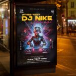 Exciting DJ night flyer promoting a live event with modern, high-energy visuals.