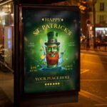 Green-themed St. Patrick’s Day flyer with vibrant Irish elements.