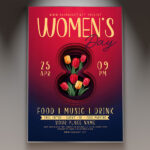 Empowering and vibrant Women’s Day event flyer with bold typography.
