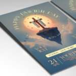 Editable Happy Easter flyer template in PSD format for spring events