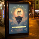 Easter event flyer with floral and festive graphics for community celebration