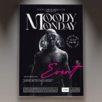 Dramatic Moody Monday Flyer Template with deep colors.