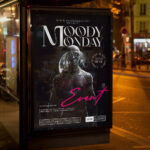 Print-ready Moody Monday Flyer Template for art exhibitions.