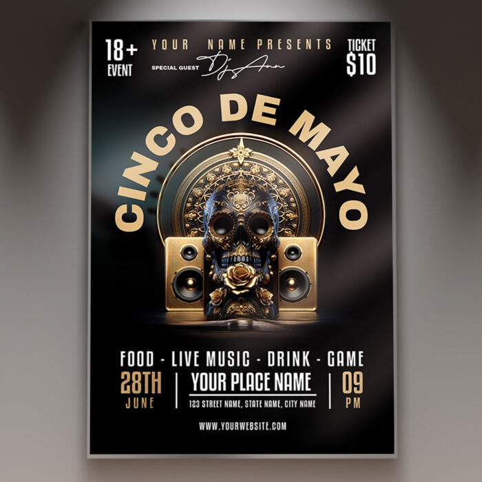 Promotional Cinco De Mayo 2025 Flyer Template for upcoming events.