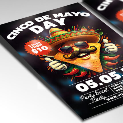 Editable PSD template for Cinco de Mayo celebrations with festive design