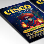 Editable PSD template for Cinco de Mayo events with festive design elements