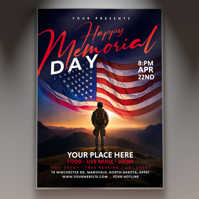 Celebrate with our Happy Memorial Day American Flyer Template.
