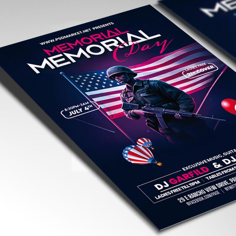 Memorial Day Party Flyer - PSD Template | PSDmarket