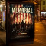 Promote your US Memorial Day activities with this themed flyer template.