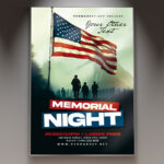 Respectful Memorial Night Flyer Template for evening remembrance events.